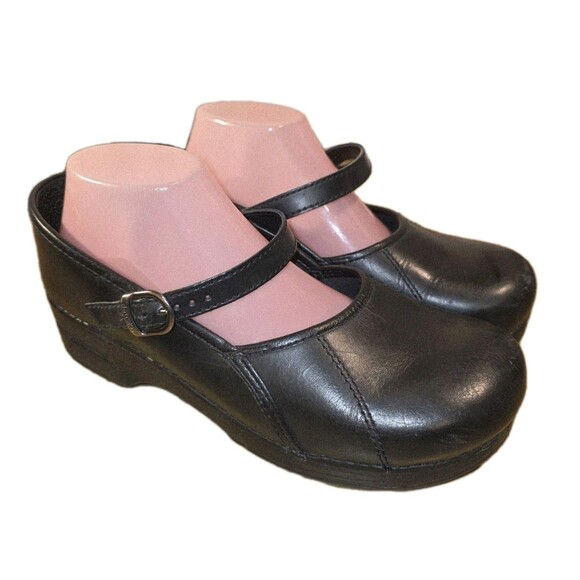 DANSKO MARCELLE 11.5/12 Black Cabrio Mary Jane Grunge Goth Dark Academia Clogs - Picture 13 of 13
